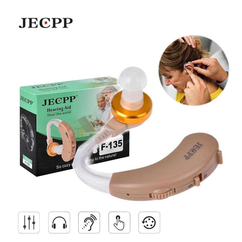 

F-135 Ear Hearing Aid Kit Adjustable Behind The Ear Hearing Sound Voice Amplifier BTE Hearing Aids for The Elderly