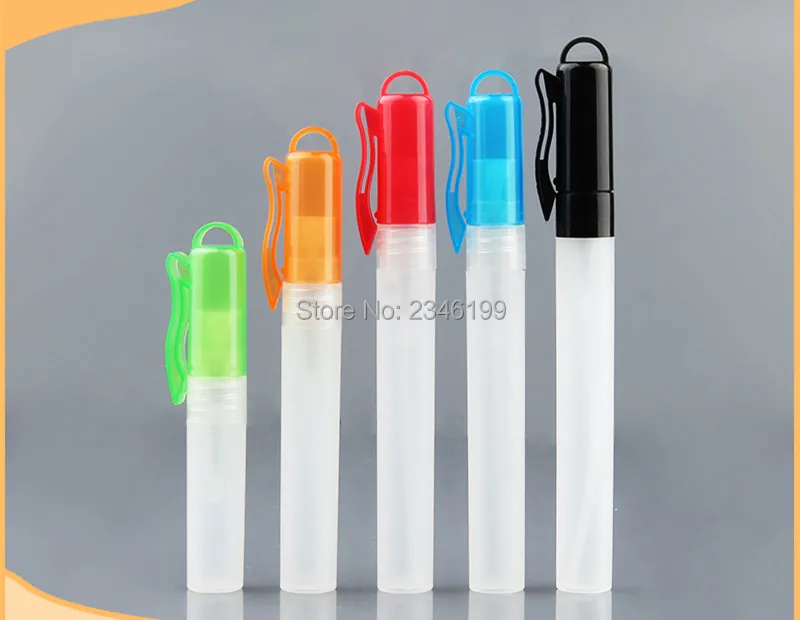 

5ml 8ml 10ml 12ml 50pcs Perfume Pen Pencil Plastic Cosmetic Spray Bottle Essential oil Liquid Atomizer Empty Cosmetic Packaging