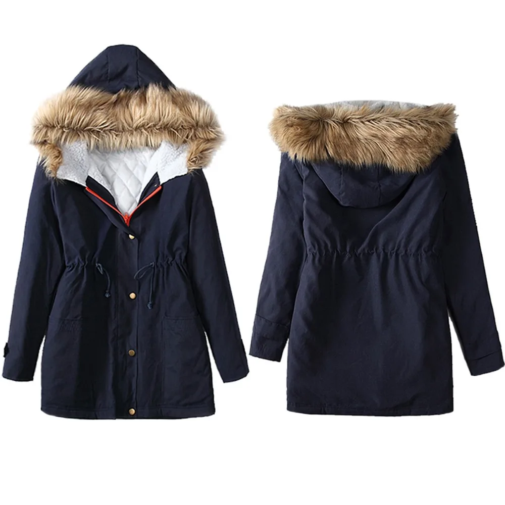 

Women Autumn & Winter Fur Coat Fashion Basic Jacket Female Anorak Cotton Parka Ukraine Manteau Femme Overcoat Outerwear & Coats