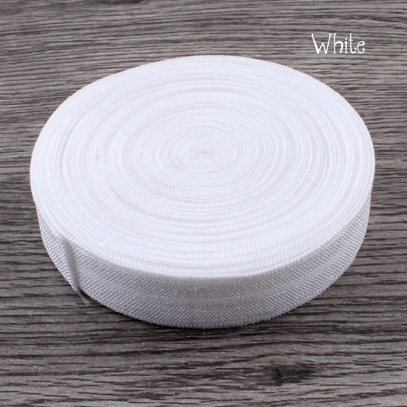 

30yards/lot 5/8" (15mm) White Shiny Solid Fold Over Elastic Ribbon FOE for Kids Girls Elastic Headbands Hair Ties Hairbow