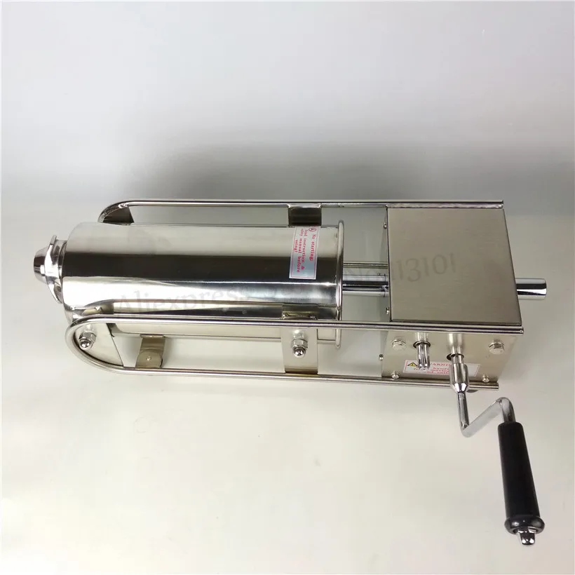 Embutidora de salchichas Horizontal de 5 litros, máquina de llenado de Salami de acero inoxidable, fabricante de Churros españoles, relleno de carne de salchicha