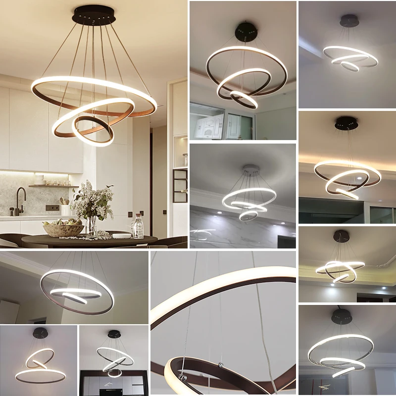 

Modern LED chandelier for dinning room living room White/Black/Coffee Color lampadario moderno Lustre Chandelier AC85-265V