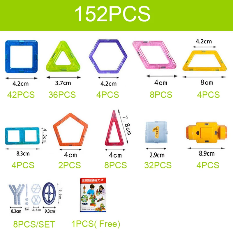 KACUU 100-180PCS Mini układanki magnetyczne konstruktor zestaw Model i bloki magnetyczne edukacyjne zabawki na prezenty dla dzieci