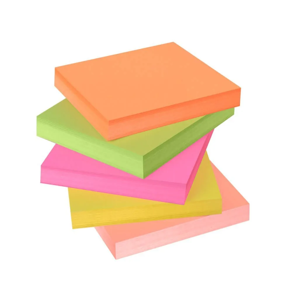 2Pcs Multi Colors Choose 7.6x7.6cm Sticky Notes Posted Self-Adhesive Paper Notes Facilitated Stickers Notepads
