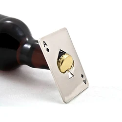 New Stylish Hot Sale 1pc Poker Playing Card Ace of Spades Bar Tool Soda Beer Bottle Cap Opener Gift