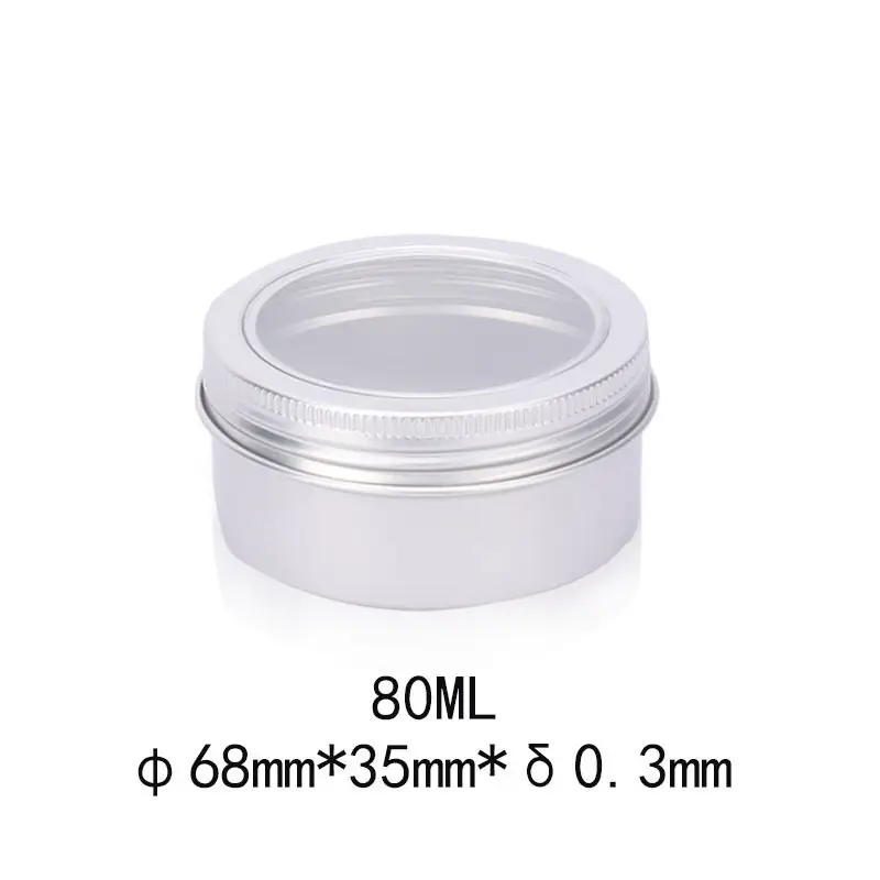 

80g Empty Aluminium Jar Makeup Cases Sample Jars Container black metal tin cans for cosmetic F20173090