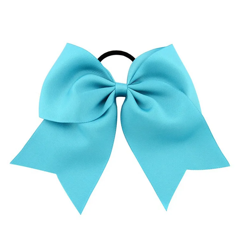 New 8 Inch  Solid Big Cheering Hair Bows Rubber Hair Ties Girls Kids Elastic Hair Bands Ponytail Holder Women Hair Accessories