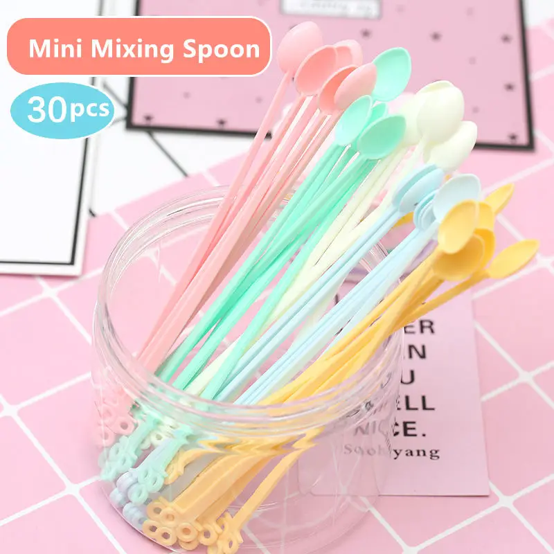 

30pcs Stirring Spoon Clear Slime Fluffy Polymer Clay Box Bowl Educational Kids Toys for Children DIY Kits Accessories Gift