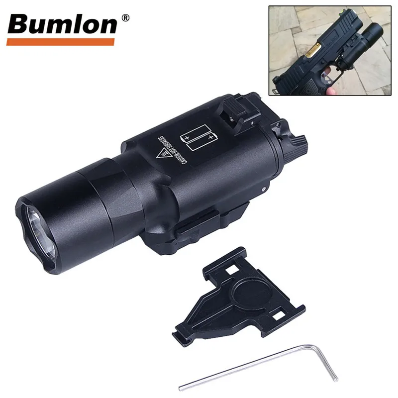 

Tactical X300 Ultra Flashlight, LED Weapon, Pistol Gun Light, 20mm Picatinny Rail for Hunting, Airsoft, RL8-0003