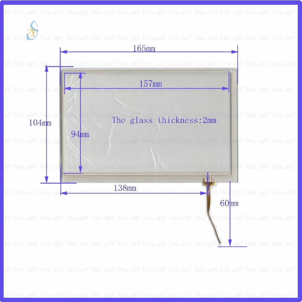 

ZhiYuSun 165mm*104mm 7inch 4-wire resistive touch panel for Car DVD, 165*104 this is compatible Industrial control