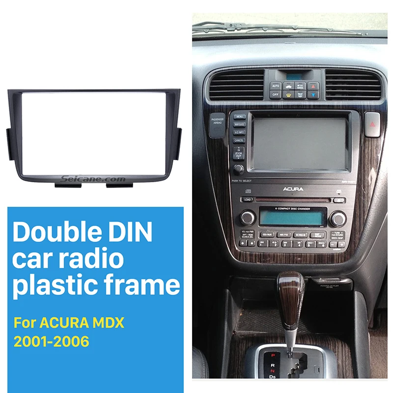 Seicane Nero Doppio Din Autoradio Fascia Trim Kit per 2001-2006 ACURA MDX Stereo Dash CD Installation Kit DVD GPS Pannello Telaio