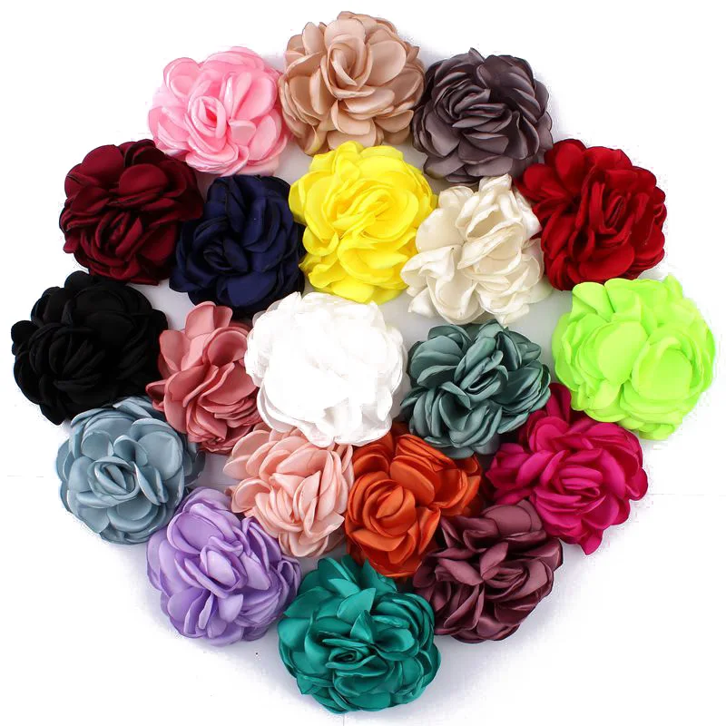 

5pcs/lot 8CM 20 Colors Newborn Vintage Soft Artificial Fabric Flowers For Headbands Chic Hair Flowers For Children Accessories