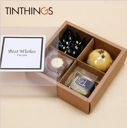 10PCS PVC cupcake paper packaging Transparent frosted Kraft Maccaron cake box Gift Packaging For Wedding home party supplies