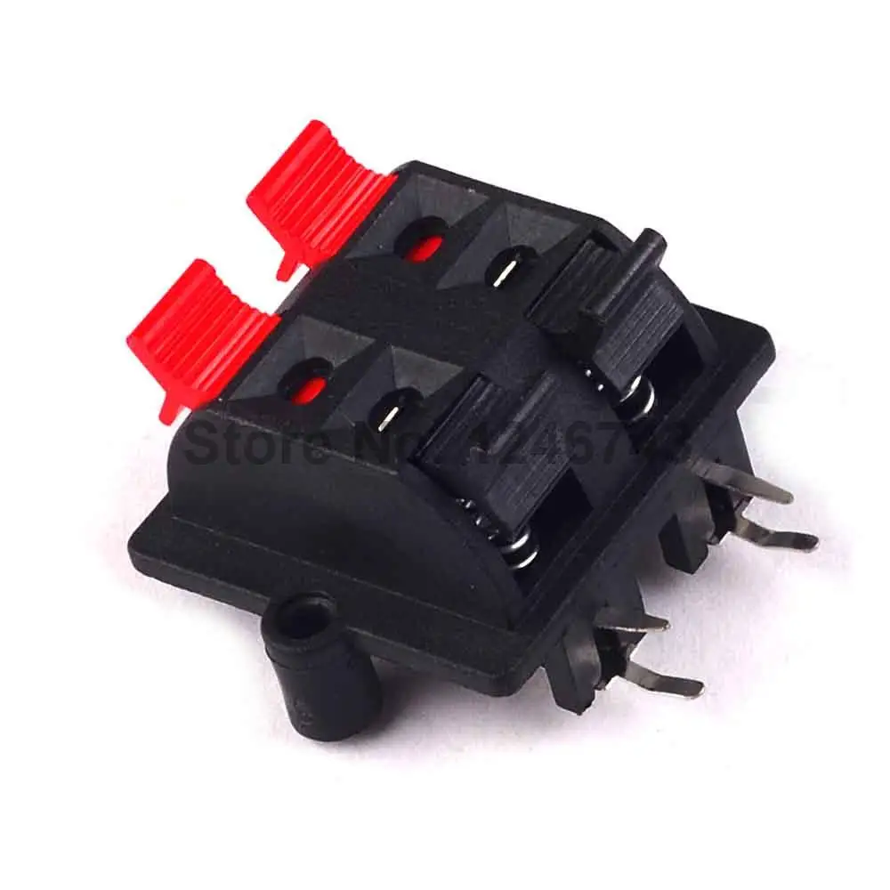 5PCS Double Row 4 Positions (side/curved foot) Connector Terminal Push in Jack Spring Load Audio Speaker Terminals