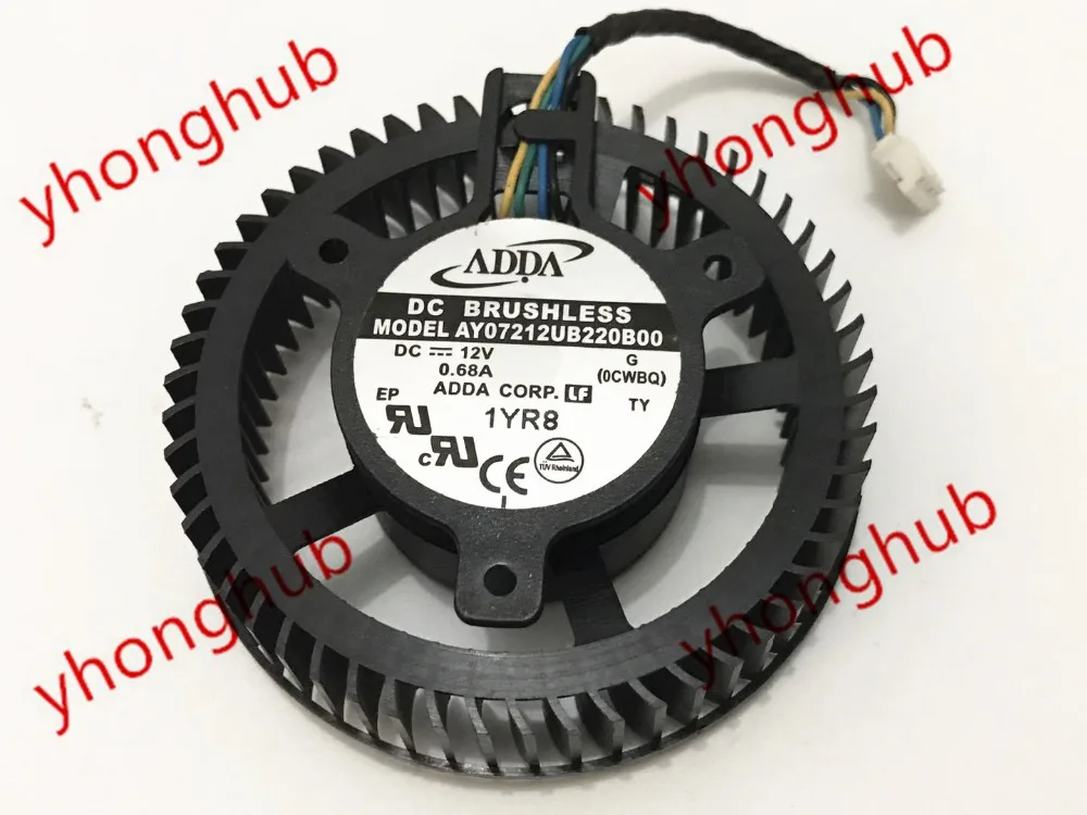 

ADDA AY07212UB220B00 0CWBQ DC 12V 0.68A 3-Wire Server Cooling Fan