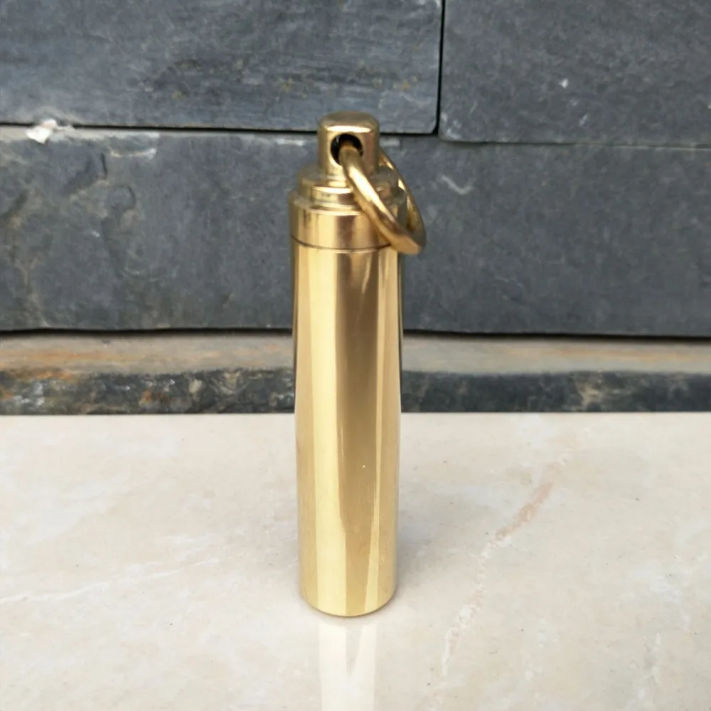 Outdoor Waterproof Tank Brass Sealing Box Pure Brass Mini Metal Drug Waterproof Storehouse EDC Tool And Equipment Pocket Tools