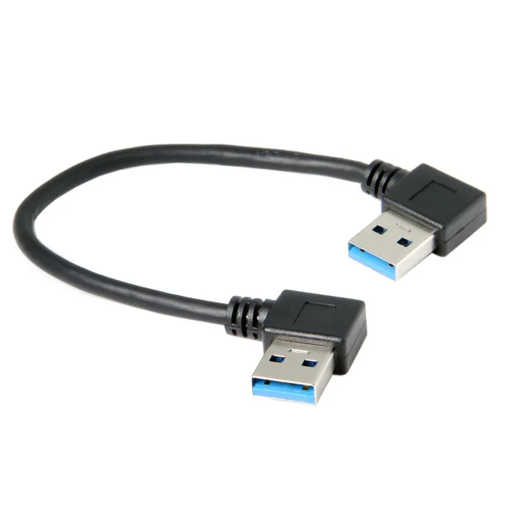 USB 3.0 Type-A 90 Degree Right Angled To Right Angled Data Cable For Hard Disk Computer 15cm