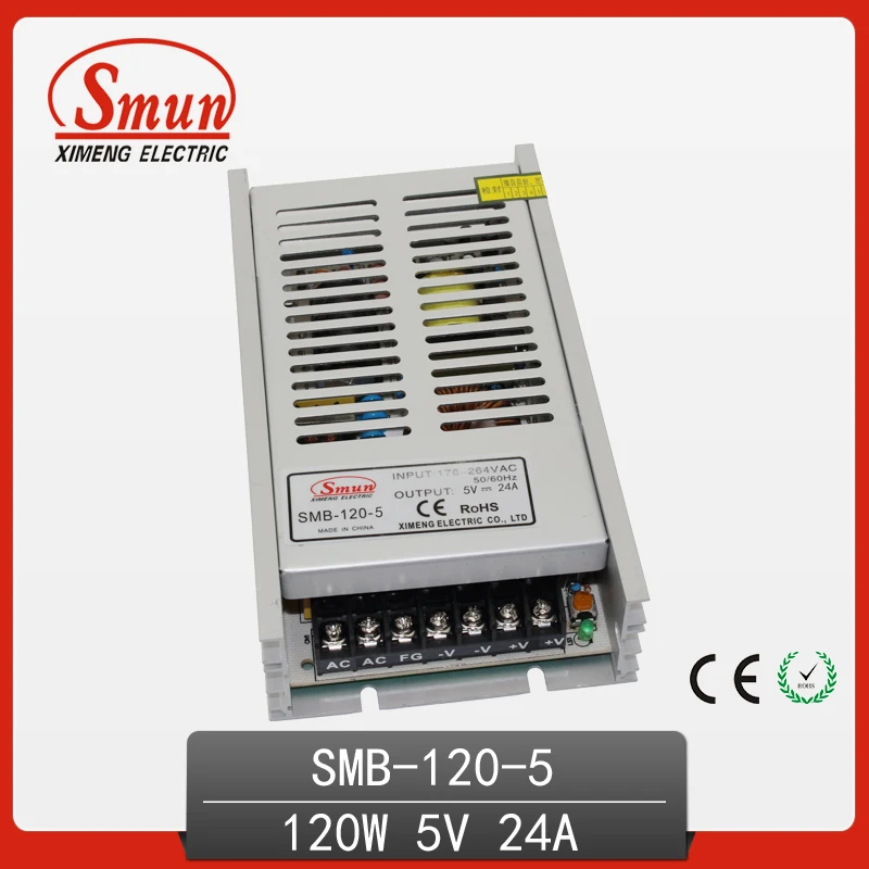 120W 5V 24A Ultra-thin Single Output AC-DC Switching Power Supply Hot Sale with CE ROHS