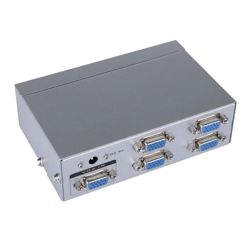 MT-VIKI 250Mhz 4 Port VGA Video Splitter 1x4 Distributor 1 input to 4 Output 1 PC connects 4 Monitors Maituo MT-2504