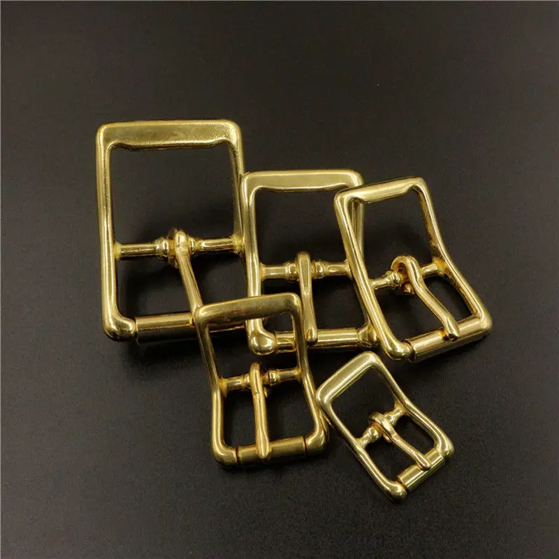 Brass Belt Buckle Tri-glide Single Pin Middle Center Bar Roller Buckle for Leather Craft bag Strap Horse Bridle Halter Harness