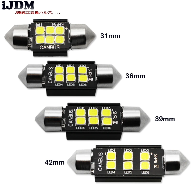 iJDM High Quality C5W C10W LED 31/36/39/41mm CANBUS Car Festoon Light Auto Interior Dome Lamp Reading Bulb White 12V 24V