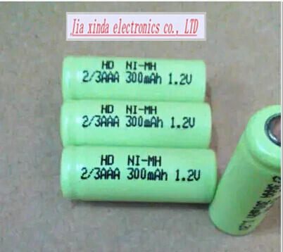 NEW 1.2V 2/3AAA 300MAh 1.2V300mah 2/3 AAA NI-MH  rechargeable battery Nickel metal hydride charging battery batteries 10PCS/LOT