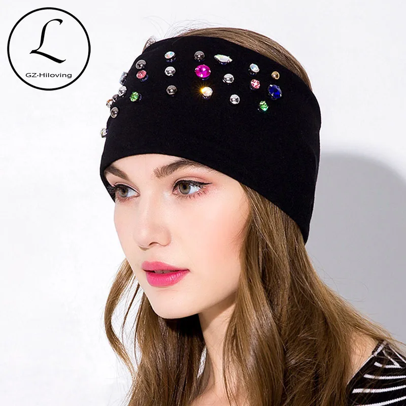 

GZHILOVINGL Brand Women's Headbands Casual Cotton Glitter Head Bands For Women Shine Rhinestones Headwear Girls Hair Accessory