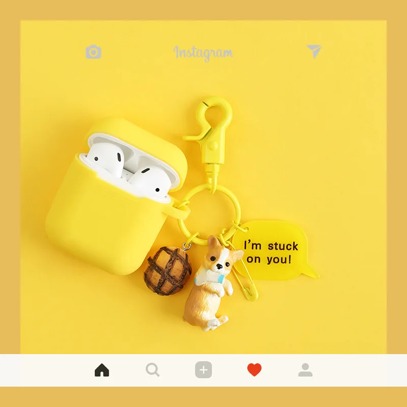 Funda de silicona con diseño de perro para apple AirPods Pro 2, carcasa de auriculares para Airpods 1/2/3, caja de carga, llavero de dibujos animados