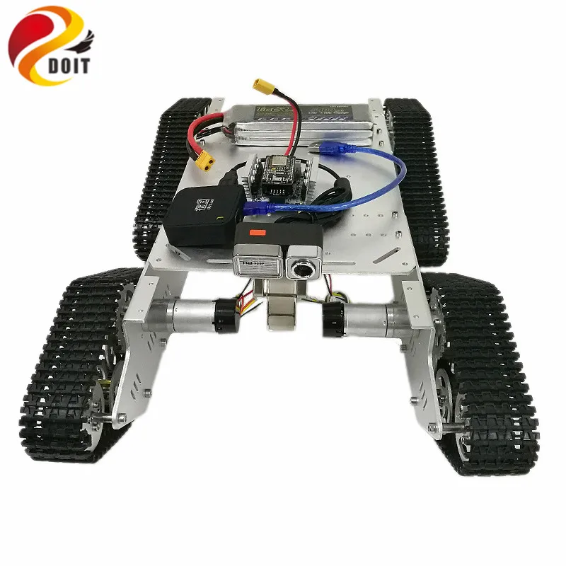 DOIT T900 4WD Video Monitor Tank Chassis with Openwrt Router+ HD Camera from ESP8266 Nodemcu Development Board+Driver Board Kit