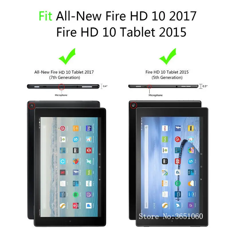 Case For Amazon Kindle Fire HD 10 2017 7th Tablet with Alexa 10.1