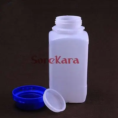 5 x 100ml White plastic Bottle Reagent Bottle Sample Vials Plastic Lid Blue Screw Cap Screw On Cover