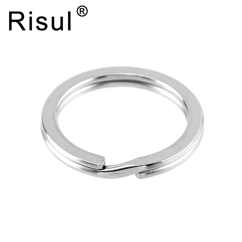 Risul 2mm Flache Draht Durchmesser Schlüssel Ring Außen-Ø 25/28/30/32/35mm grundlegende schlüssel kette ringe Edelstahl schlüssel ringe 50 stücke