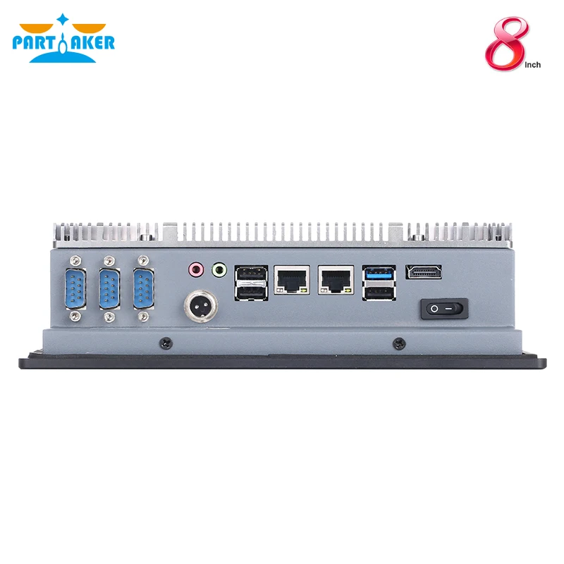 LED 8 Inci IP65 Panel Sentuh Industri PC All In One Layar Sentuh Tahan Komputer Intel Celeron J1900 Dual Lan Partaker Z18