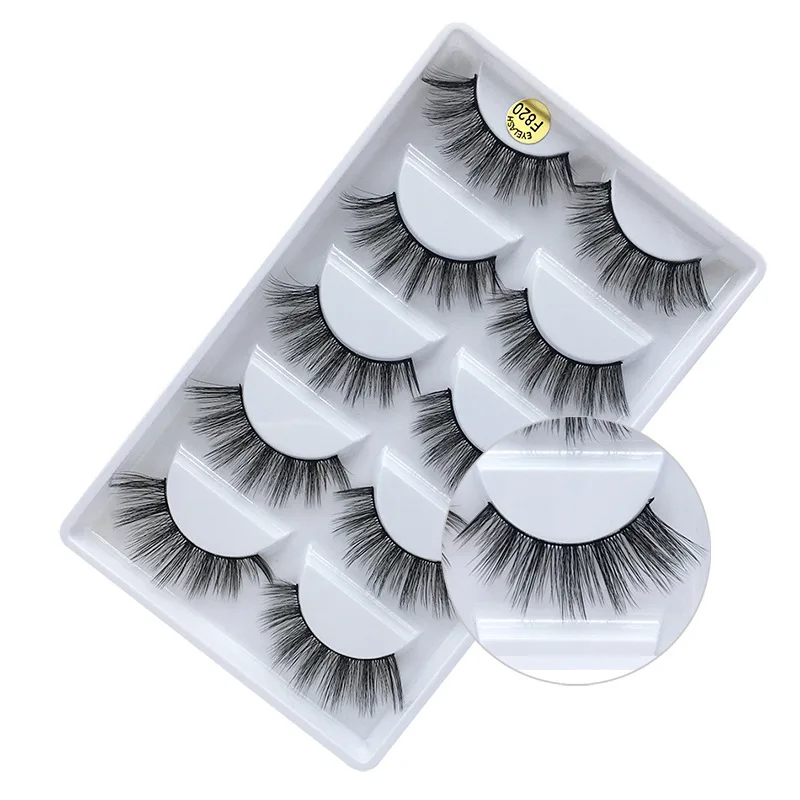 Vip momo 5 คู่ขนตาปลอมธรรมชาติยาวขนตาปลอม 3d mink lashes 1 กล่อง extension eyelash แต่งหน้า faux ขนตา