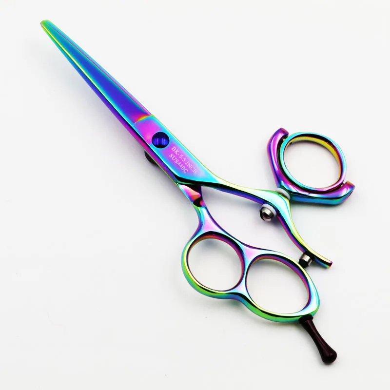 Black Knight 5.5 inch Professional hair scissors hairdressing set  Barber Cutting shears the rotation of the color handle
