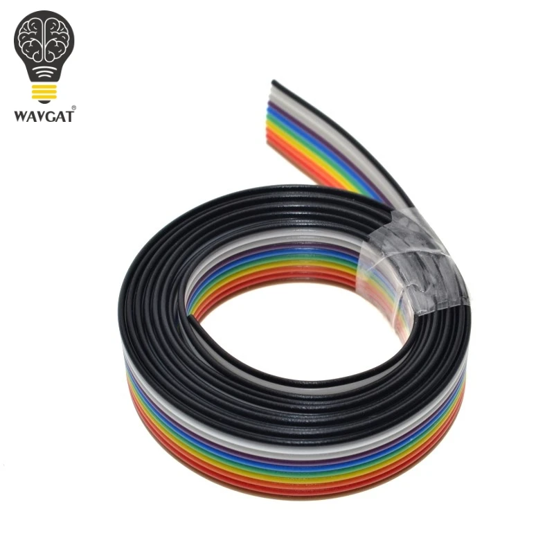 1 meter 1.27mm Spacing Pitch10 WAY 10P Flat Color Rainbow Ribbon Cable Wiring Wire For PCB DIY 10 Way Pin