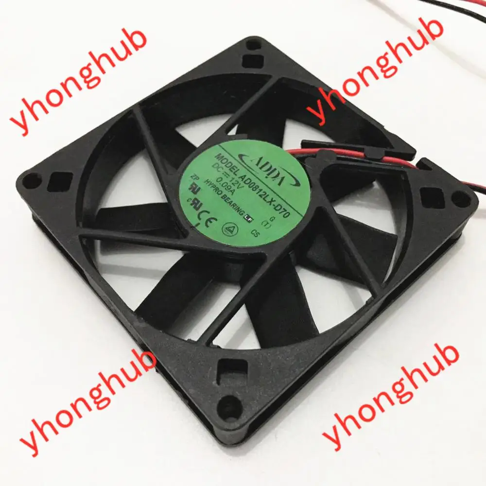 

ADDA AD0812LX-D70 DC 12V 0.09A 2-Wire 80x80x15mm Server Cooling Fan