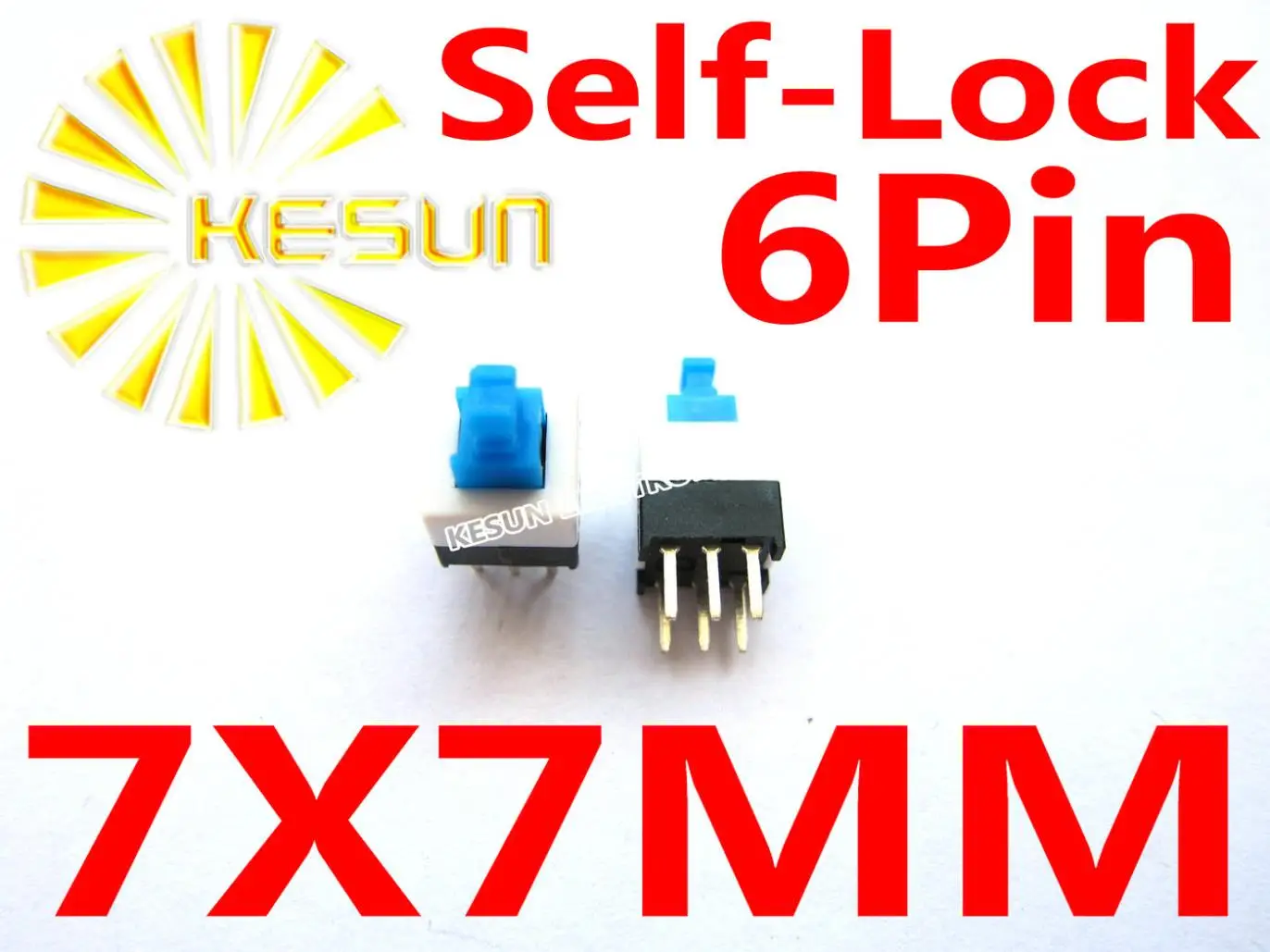 

1000PCS 7X7mm 6Pin Push Tactile Power Micro Switch Self lock On/Off button Latching switch