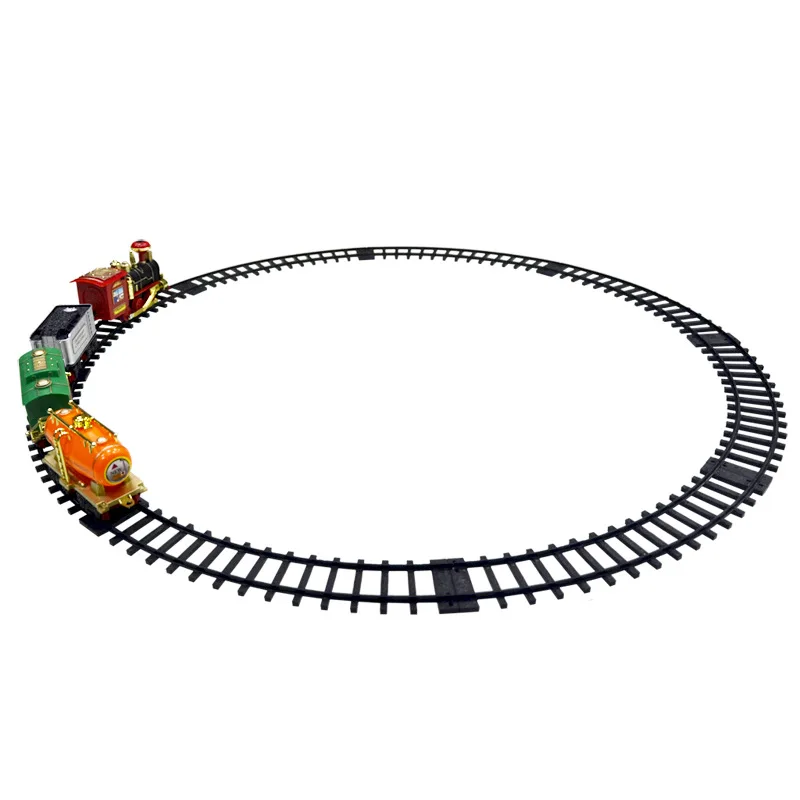 Illuminazione, emulazione del suono e del fumo modello di treno retrò Puzzle per bambini giocattolo elettrico classico treno ferroviario Set giocattoli per bambini