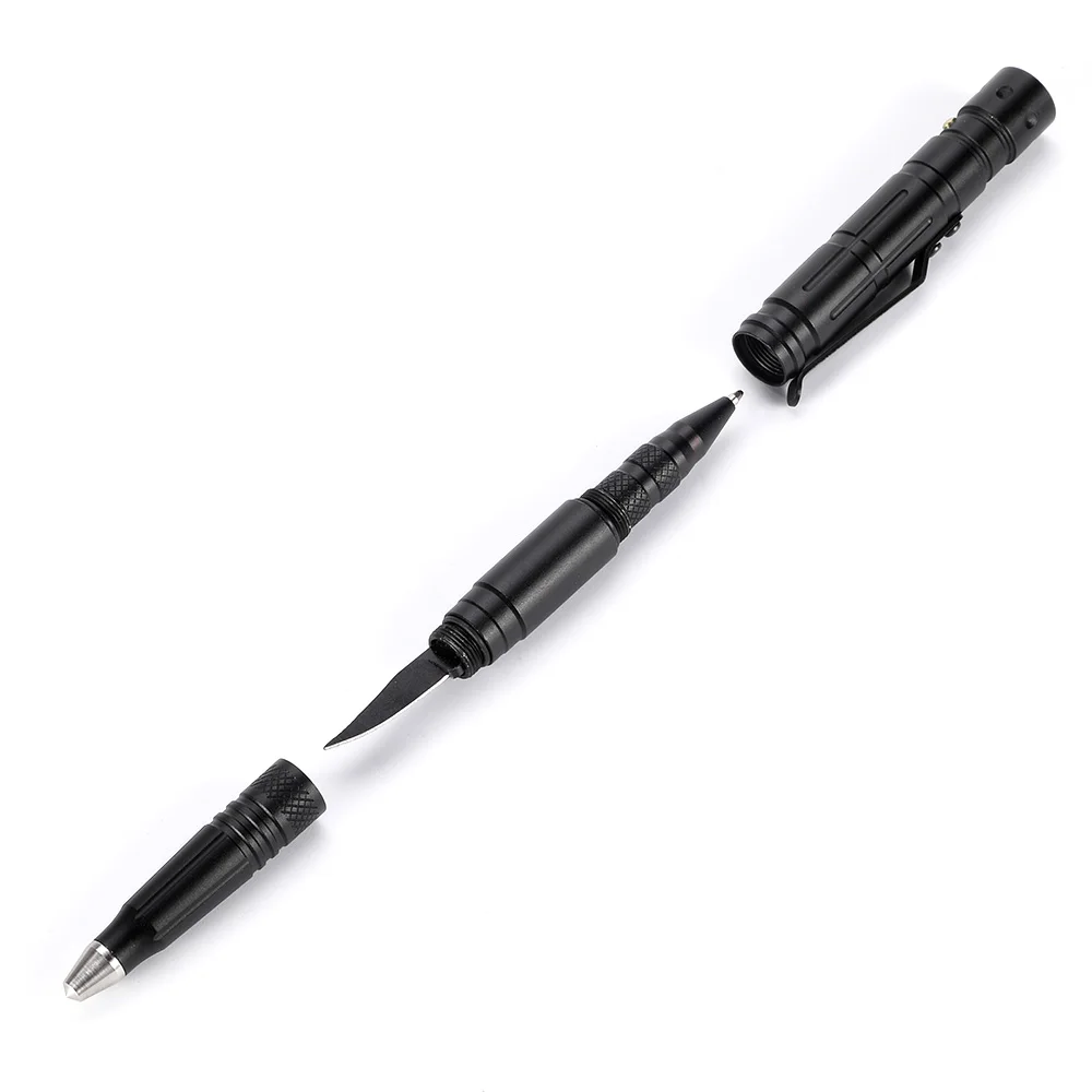 New LED Tactical Pen Defense Tool For Military Police Grade Tactical Torch Ballpoint Survival Gear Portable Self Defense Pen