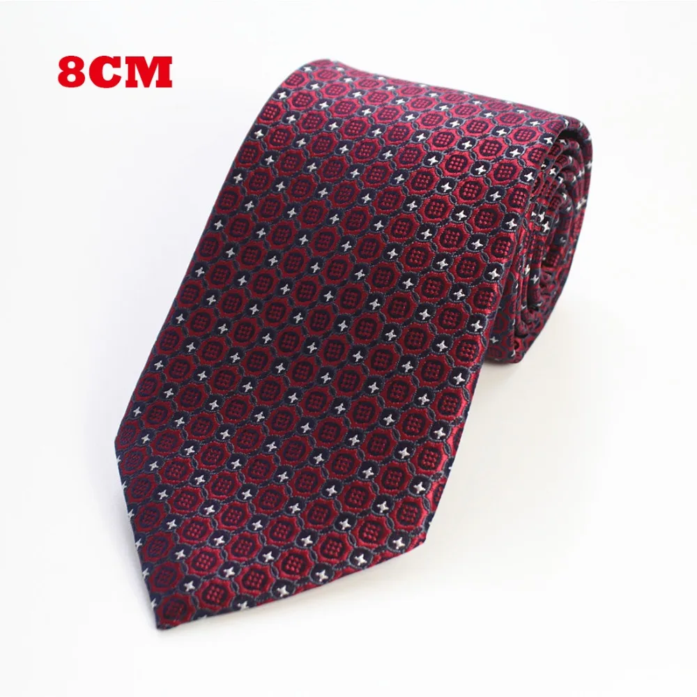 

RBOCOTT New 8cm Jacquard Woven Tie For Men Striped Neckties Man's Neck Tie For Wedding Business Party Factory Sale