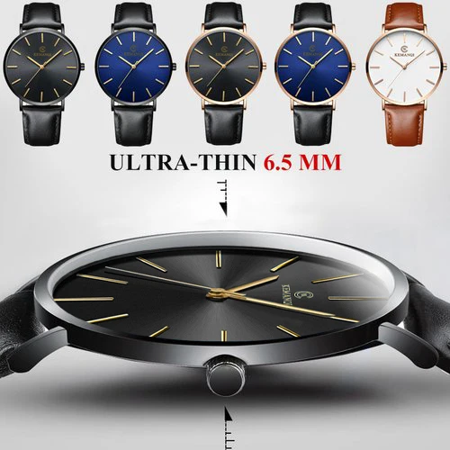 New Men\'s Watch Ultra-thin Fashion Watches Leather Simple Business Quartz Wristwatch Roman Masculine Male relojes Casual Clock