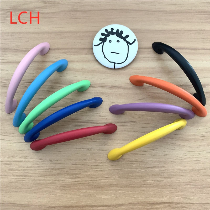 LCH Top Quality Rainbow Color Zinc Alloy Cabinet Knobs for Kids/ Children Room Candy Handle Surface Treatment