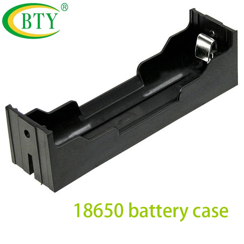 100pcs/Lot Portable  BTY  Plastic 3.7V battery Holder Box Case For 1x18650 Black  Battery Container Cell Strorage wholesale