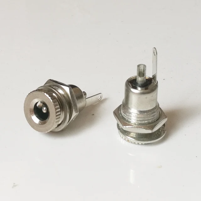 5,5 mm x 2,1 mm 5,5 mm x 2,5 mm Gniazdo zasilania DC Żeńskie złącze do montażu panelowego