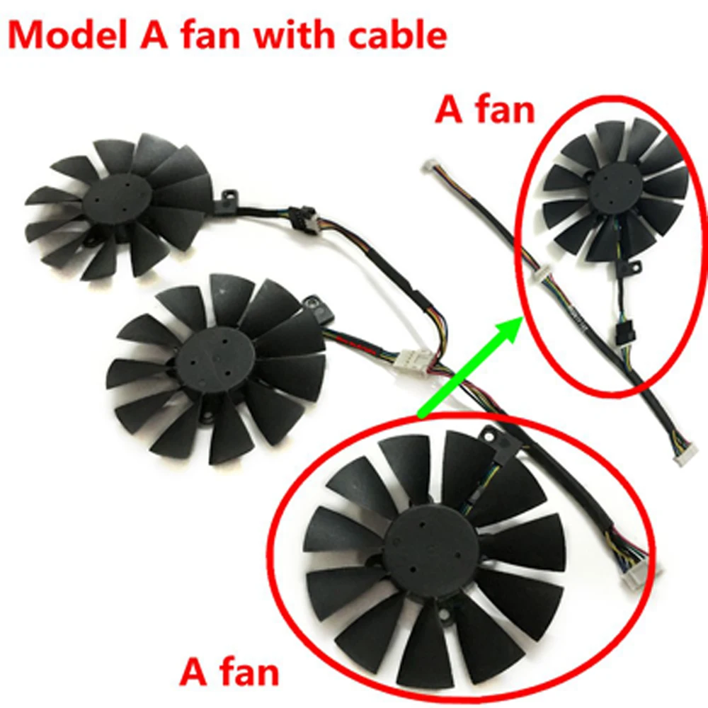 3 шт./комплект Вентилятор видеокарты,T129215SU,Применяется к ROG-STRIX-GTX 1080Ti-11G,Применяется к ASUS ROG STRIX-GTX 1060-O6G, ASUS ROG-STRIX-GTX 1070Ti-8G,ASUS STRIX-GTX 980Ti-DC3,ASUS ROG STRIX-GTX 1080-8G