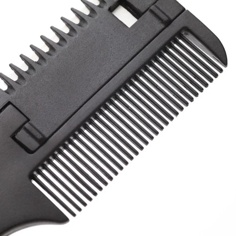 Brainbow 1pc Hair Cutting Comb Black Handle Hair Brushes with Razor Blades Cutting Thinning Trimmin Hair Salon DIY Styling Tools image 5
