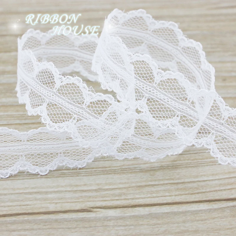 (5 yards/roll) 20mm White Black lace fabric Webbing Decoration Love gift packing Material