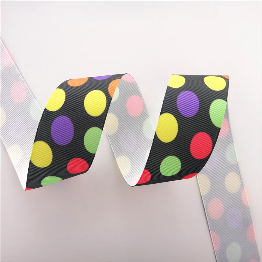 1,5" 38 mm 10 Yards Grossegrainbänder mit Polka-Dot-Muster, DIY-Material für handgemachte Haarschleifen, MD19012601 – Detail 11