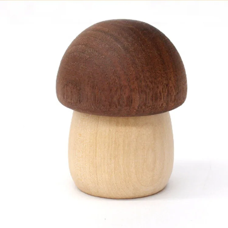 Cute Mushroom Shape Paper Clip dispenser Magnet Wooden Office Supplies Office Supply Paperclip Holder Magentic Paper Clip Holder